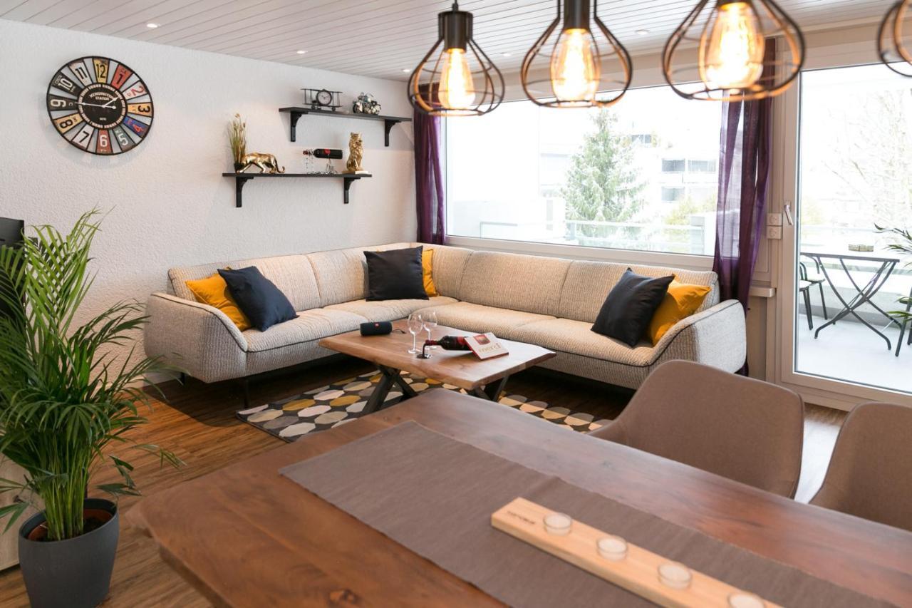 Spirit Apartments - Balkon - Bergsicht - Parkplatz Engelberg Dış mekan fotoğraf