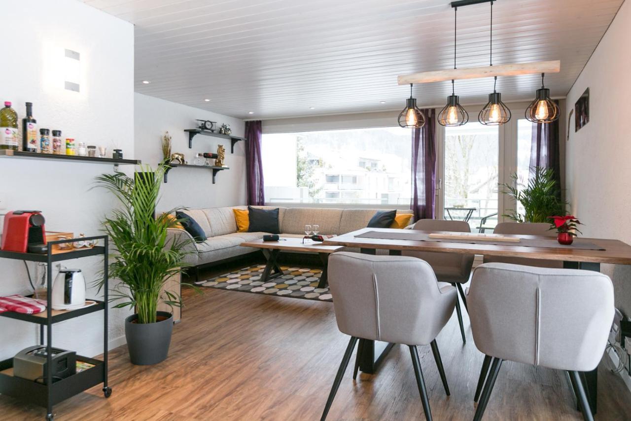 Spirit Apartments - Balkon - Bergsicht - Parkplatz Engelberg Dış mekan fotoğraf